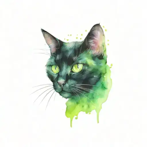 black cat green eyes which you’ll get tattoo design idea