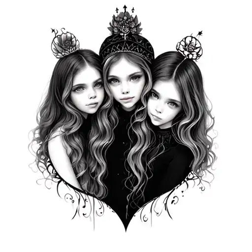 3 Daughters tattoo design idea