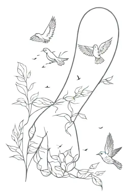 life transformation tattoo Empowered, leaves, birds flying free, I am…, Let them…, forearm onto  hand. tattoo design idea