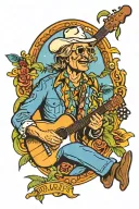 jimmy buffett and john denver theme tattoo design idea