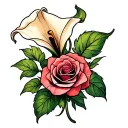 roses calla Lilly tattoo design idea
