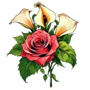 roses calla Lilly tattoo design idea