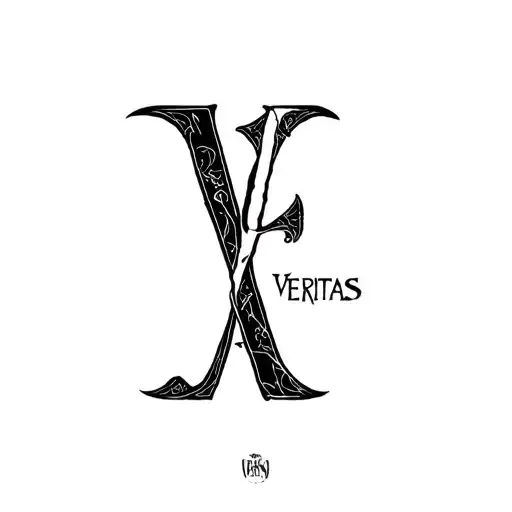"Veritas" lettering tattoo design idea