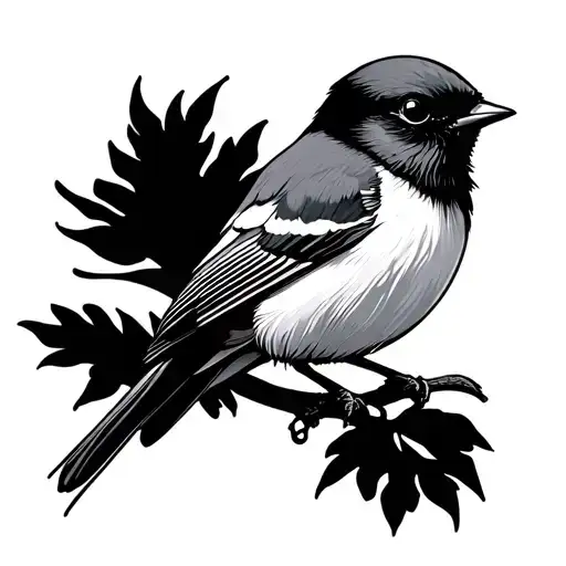 Willie Wagtail Bird tattoo design idea