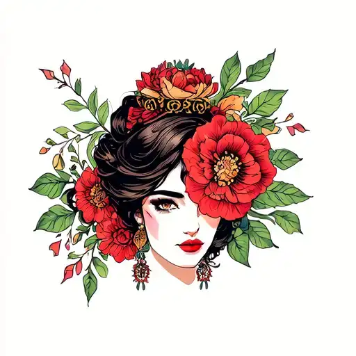 spanish woman tattoo design idea