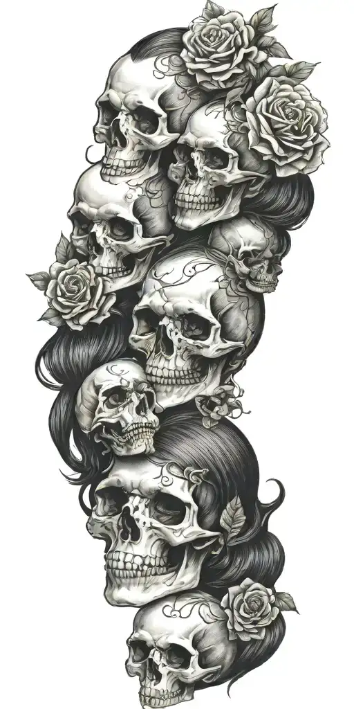 goth vampire women skulls' tattoo design idea