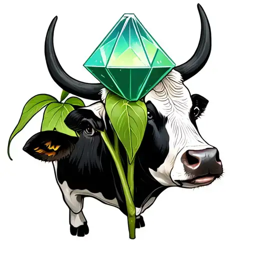 the sims 4 cowplant with floating plumbob above it's head tattoo design idea