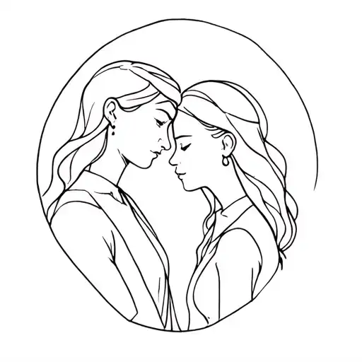 girl and daddy tattoo design idea