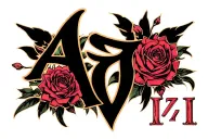 letter a and vII and letter z tattoo design idea