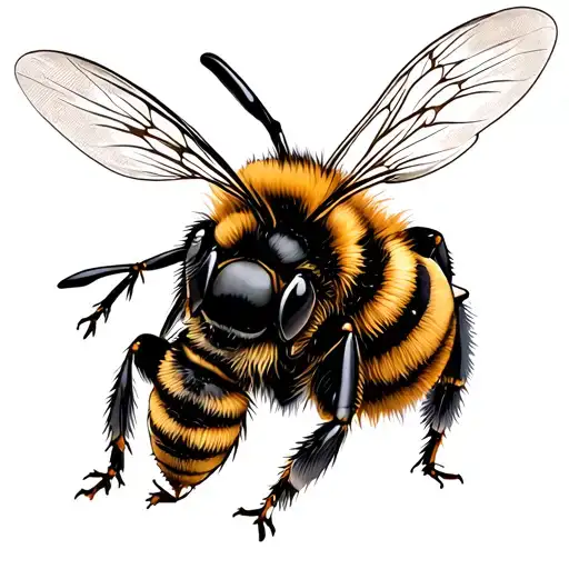 bumble bee sitting tattoo design idea