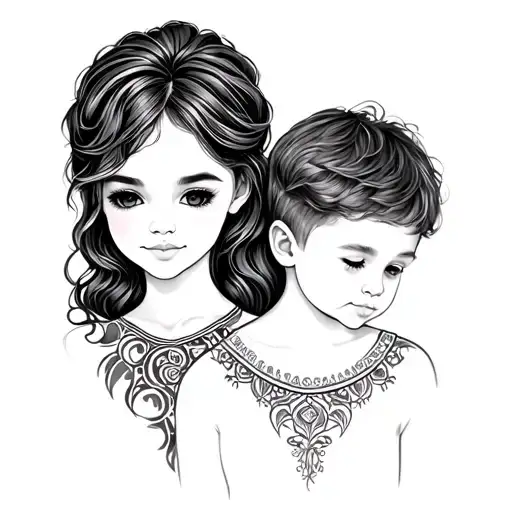 mother and son matching tattoos tattoo design idea