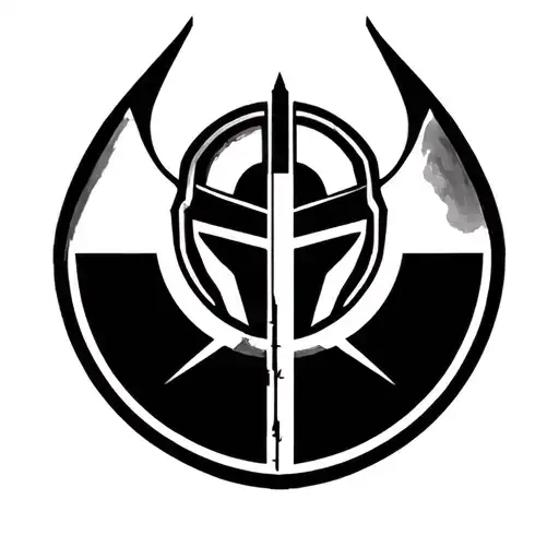 Star wars rebel alliance logo, incorporating mandalorian imagery and Ahsoka Tano's Fulcrum logo tattoo design idea