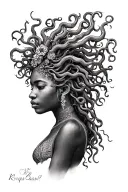 African Medusa tattoo design idea