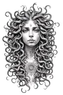 African Medusa tattoo design idea