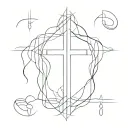 upside down cross tattoo design idea