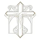 upside down cross tattoo design idea