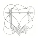 upside down cross tattoo design idea