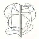 upside down cross tattoo design idea