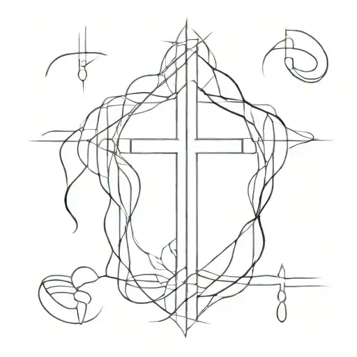 upside down cross tattoo design idea