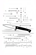 butcher knife morse code device integrated norse theme and surfboard tattoo design idea