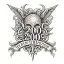 year 2000 written tattoo design idea