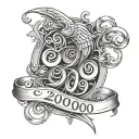 year 2000 written tattoo design idea