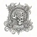 year 2000 written tattoo design idea