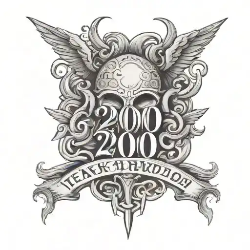 year 2000 written tattoo design idea