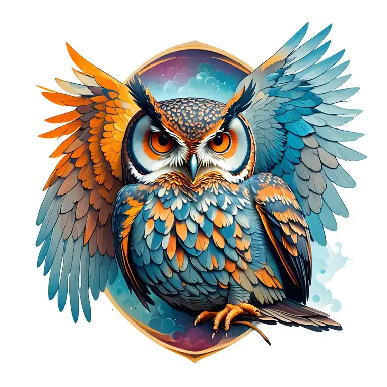 Owl Wings tattoo design idea