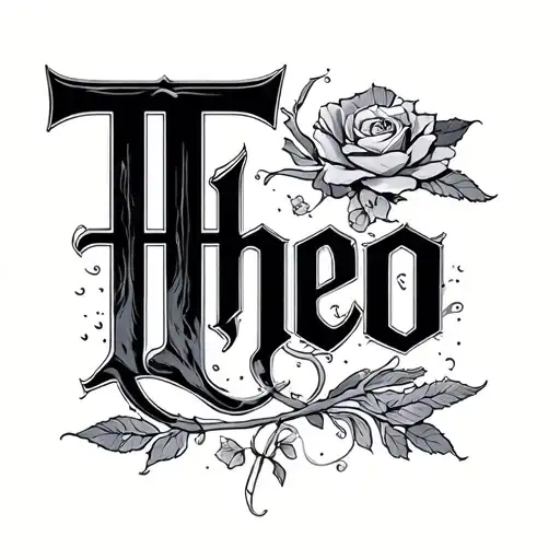 "Theo" name written tattoo design idea