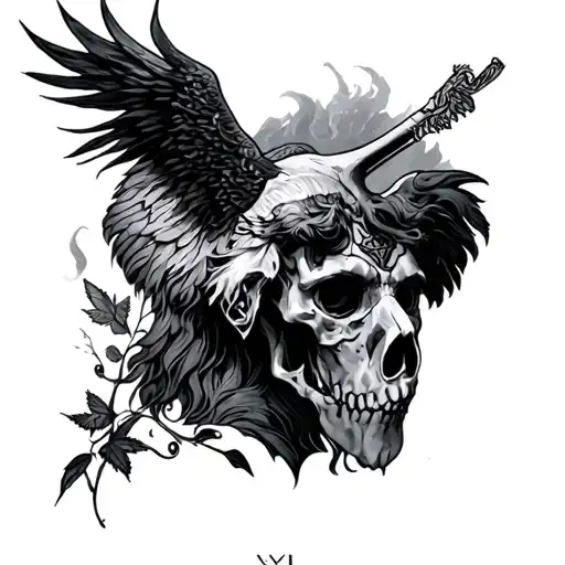 XII·V·XV with Mark 10:9 under tattoo design idea