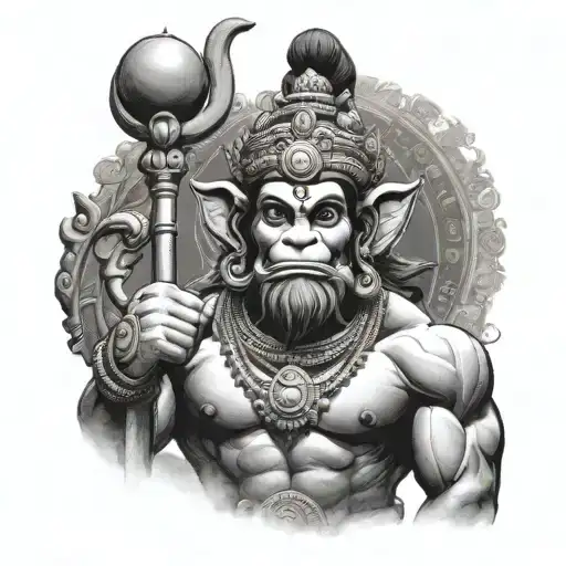 God Hanuman tattoo design idea