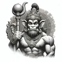 God Hanuman tattoo design idea