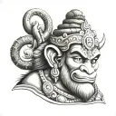 God Hanuman tattoo design idea