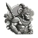 God Hanuman tattoo design idea