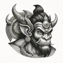 God Hanuman tattoo design idea