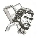 Che Guevara holding a book tattoo design idea
