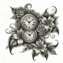 twins miscarriage tattoos with clock tattoo design idea
