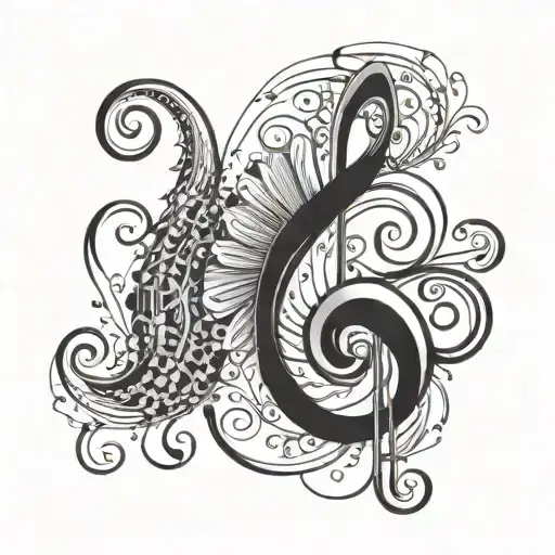 bass clef on shoulder tattoo design idea