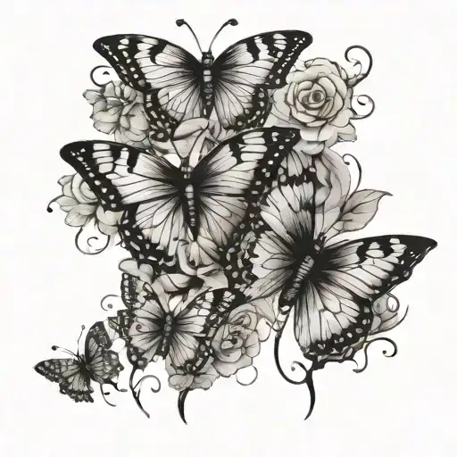 Let Them with small butterfly   tattoo design idea
