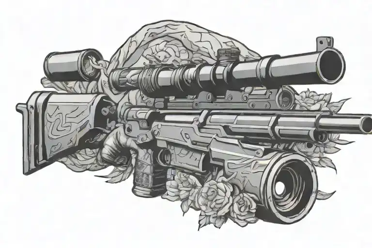 USMC Sniper scope with a silhouette tattoo design idea
