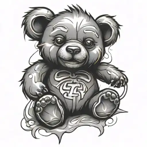 evil teddy bear   tattoo design idea