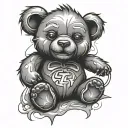 evil teddy bear   tattoo design idea