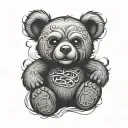 evil teddy bear   tattoo design idea