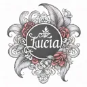 LUCIA. name written tattoo design idea