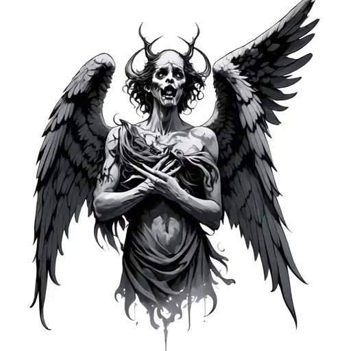 Angel Killing Demon tattoo design idea