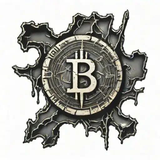 Flesh Scar Bloody Torn flesh, electronics, Cryptocurrency, Bitcoin, Bitcoin symbol, Satanic, Satanism, Pentagram tattoo design idea