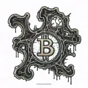 Flesh Scar Bloody Torn flesh, electronics, Cryptocurrency, Bitcoin, Bitcoin symbol, Satanic, Satanism, Pentagram tattoo design idea