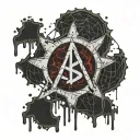 Flesh Scar Bloody Torn flesh, electronics, Cryptocurrency, Bitcoin, Bitcoin symbol, Satanic, Satanism, Pentagram tattoo design idea