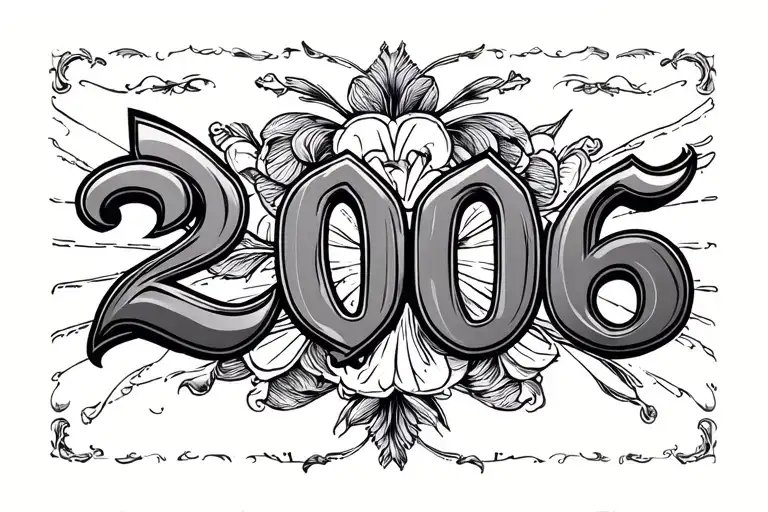 2006 letters tattoo design idea